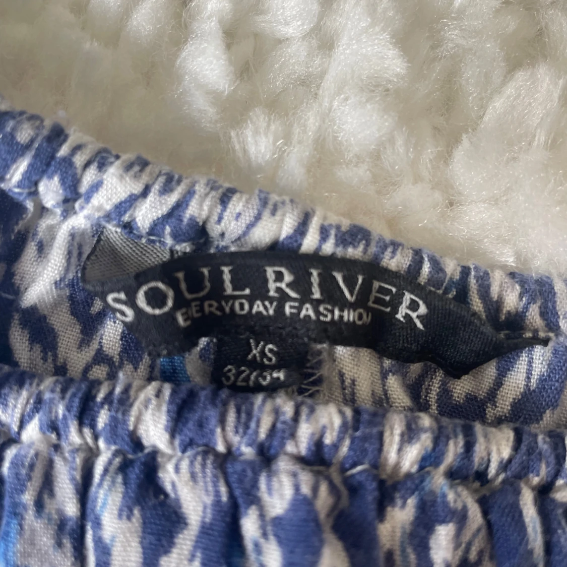 Blåvit mönstrad linnetopp Soul River - 3