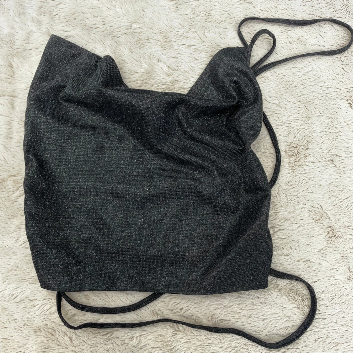 Svart glittrig snörad topp - 2