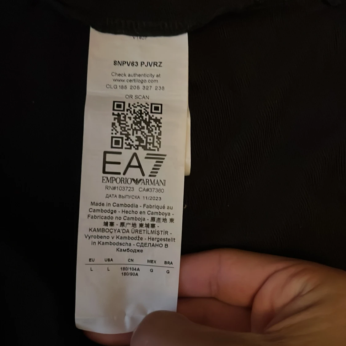 Svart EA7 hoodie med dragkedja - 2