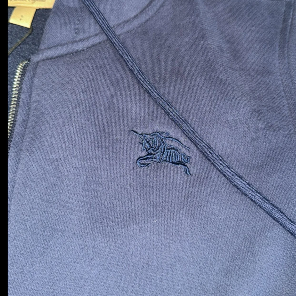 Blå hoodie från Burberry med dragkedja - 2