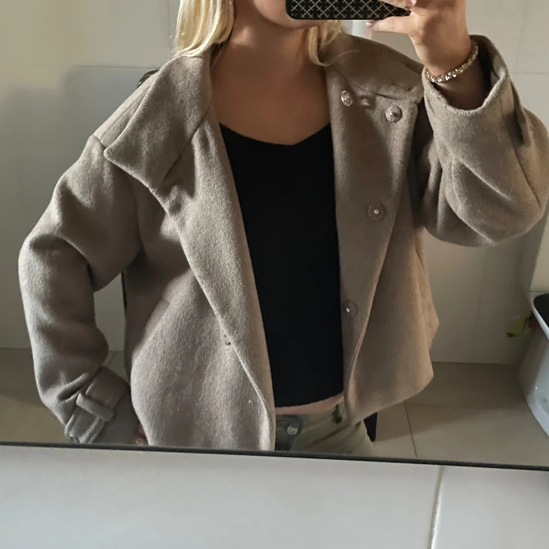 Beige ulljacka från NA-KD, stl 38 - 2