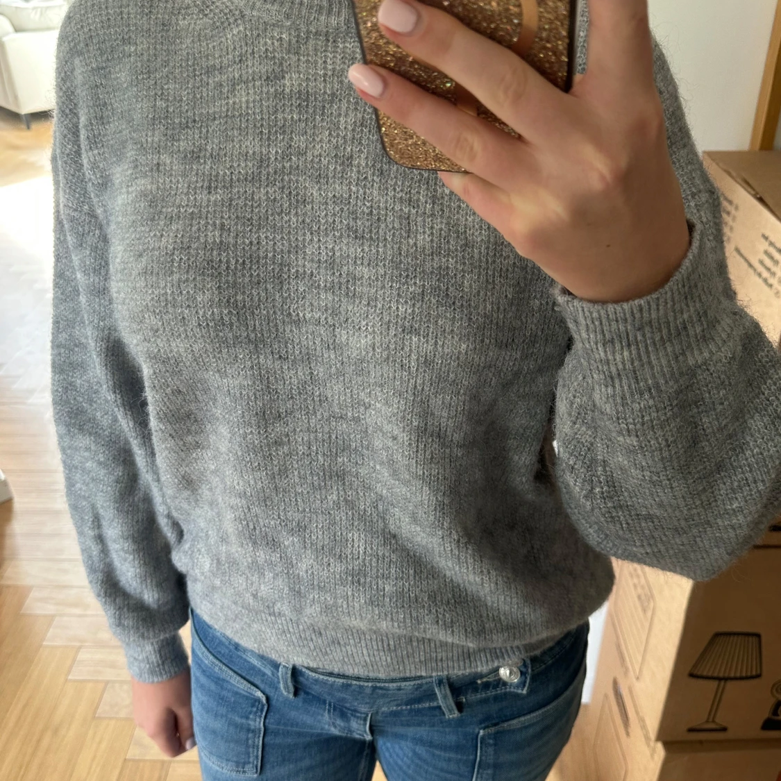 Grå stickad tröja från Lindex