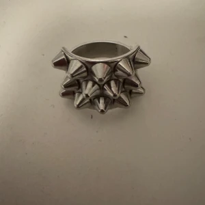 Silvrig ring med nitar - Den är lite använd typ två gånger jag vill byta till Gud och den är ifrån Edblad 