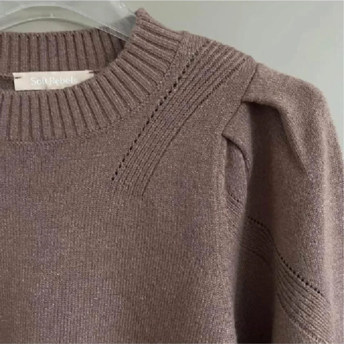 Beige stickad tröja Soft Rebels S - 1