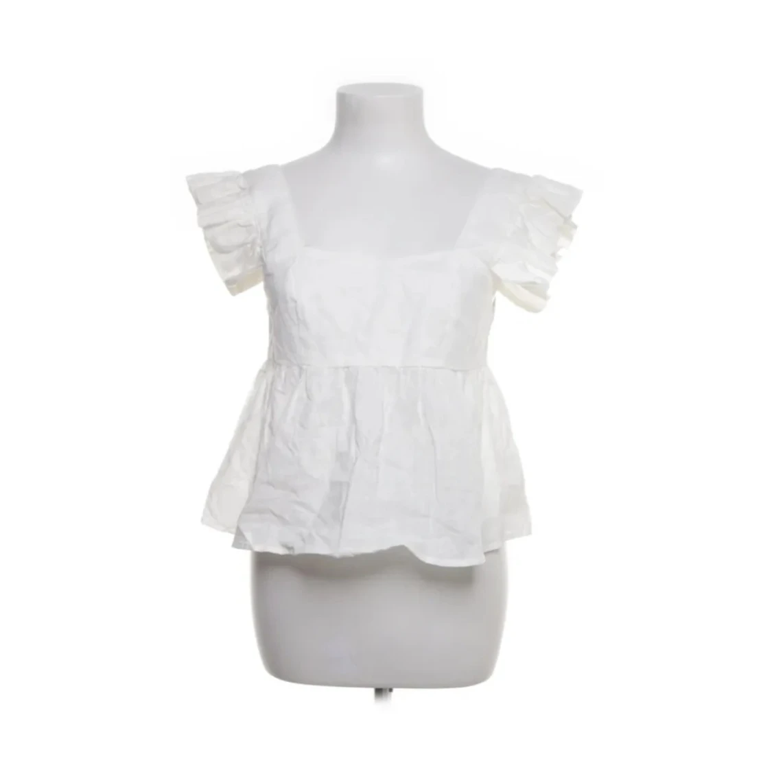 Vit volangblus från SHEIN XS