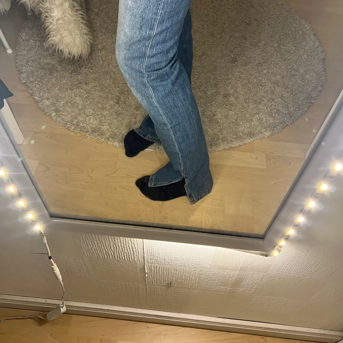 Blå jeans med slits - 4