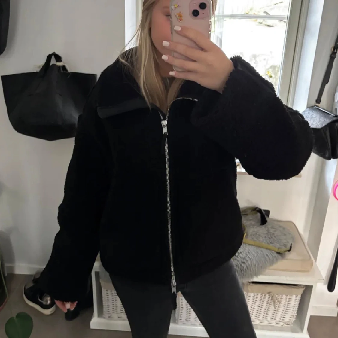 Svart teddy jacka - 2