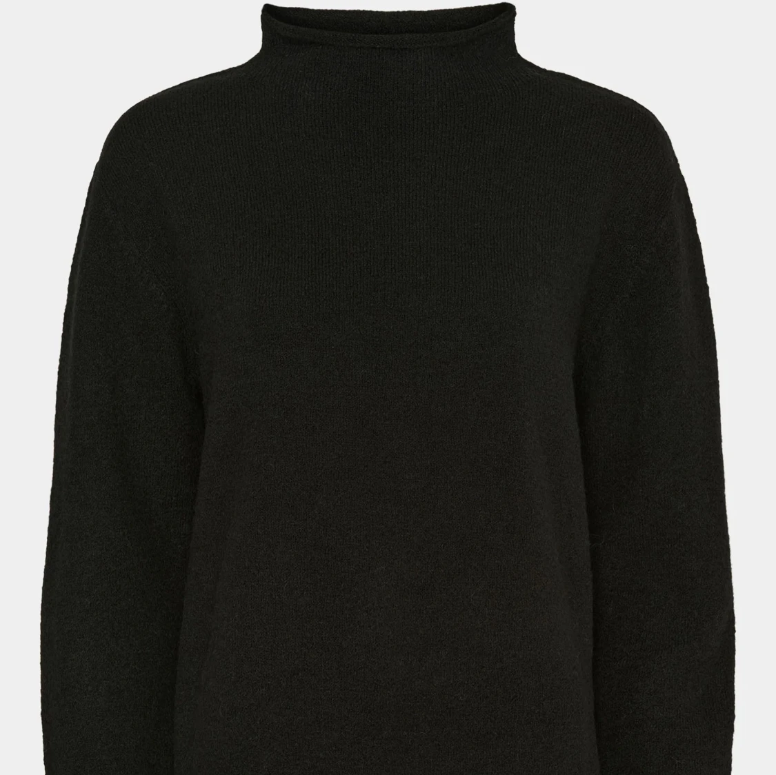 Svart stickad polotröja - 1