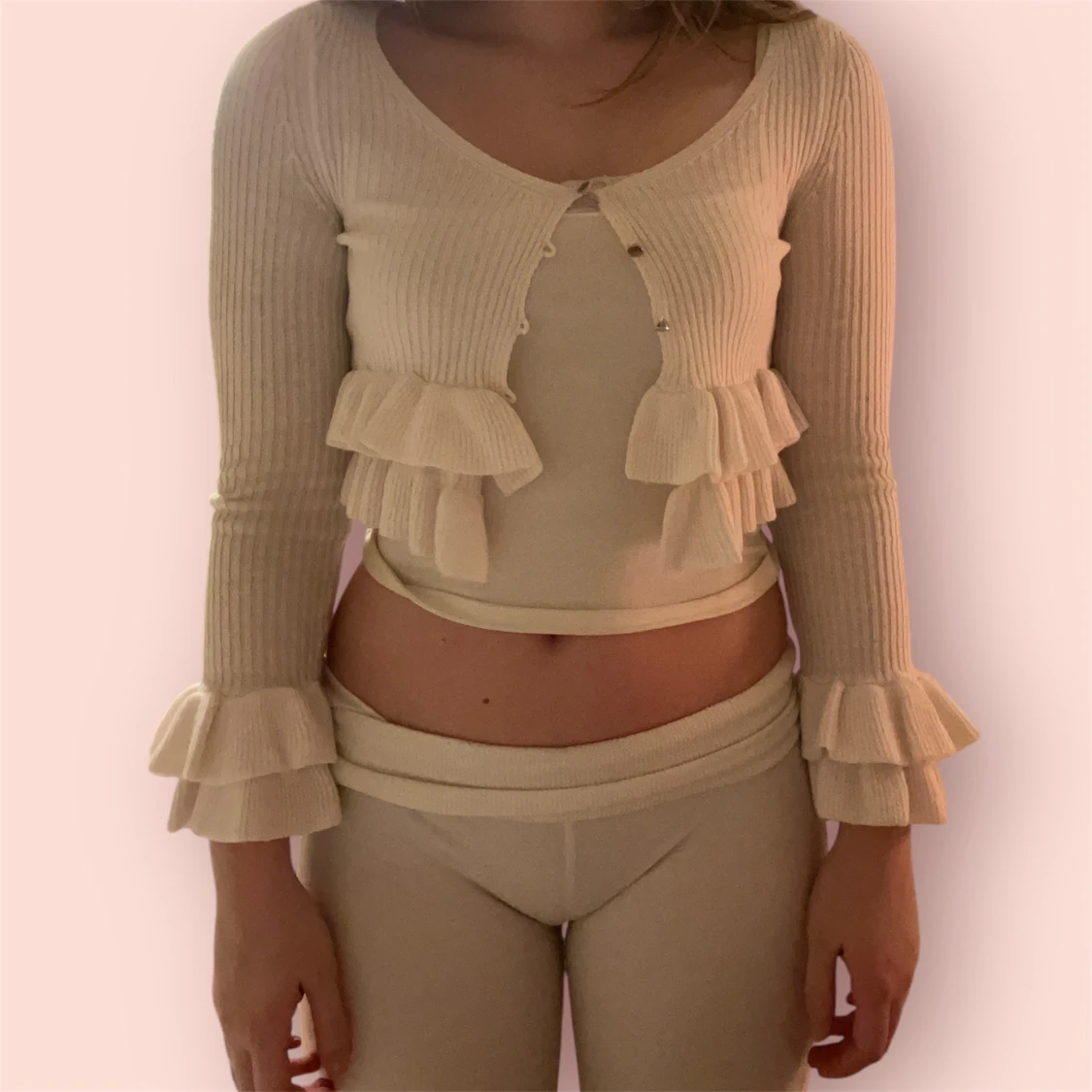 Vit ribbad bolerotopp - 2