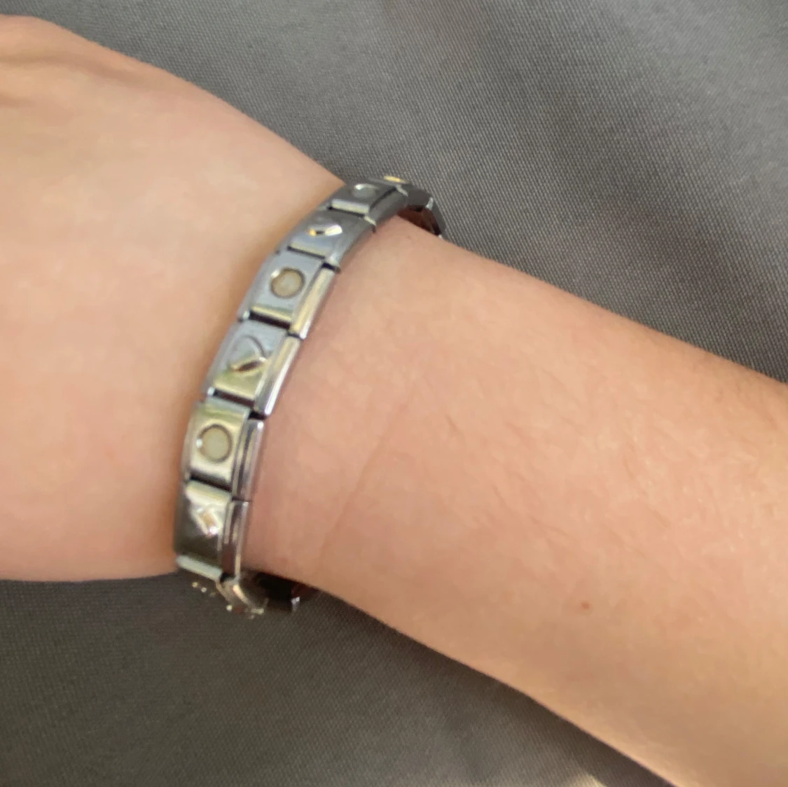 Silverfärgat länkat armband - 1