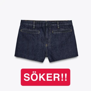 SÖKER MÖRKBLÅ JEANSSHORTS FRÅN ZARA - SÖKER!! Storlek M