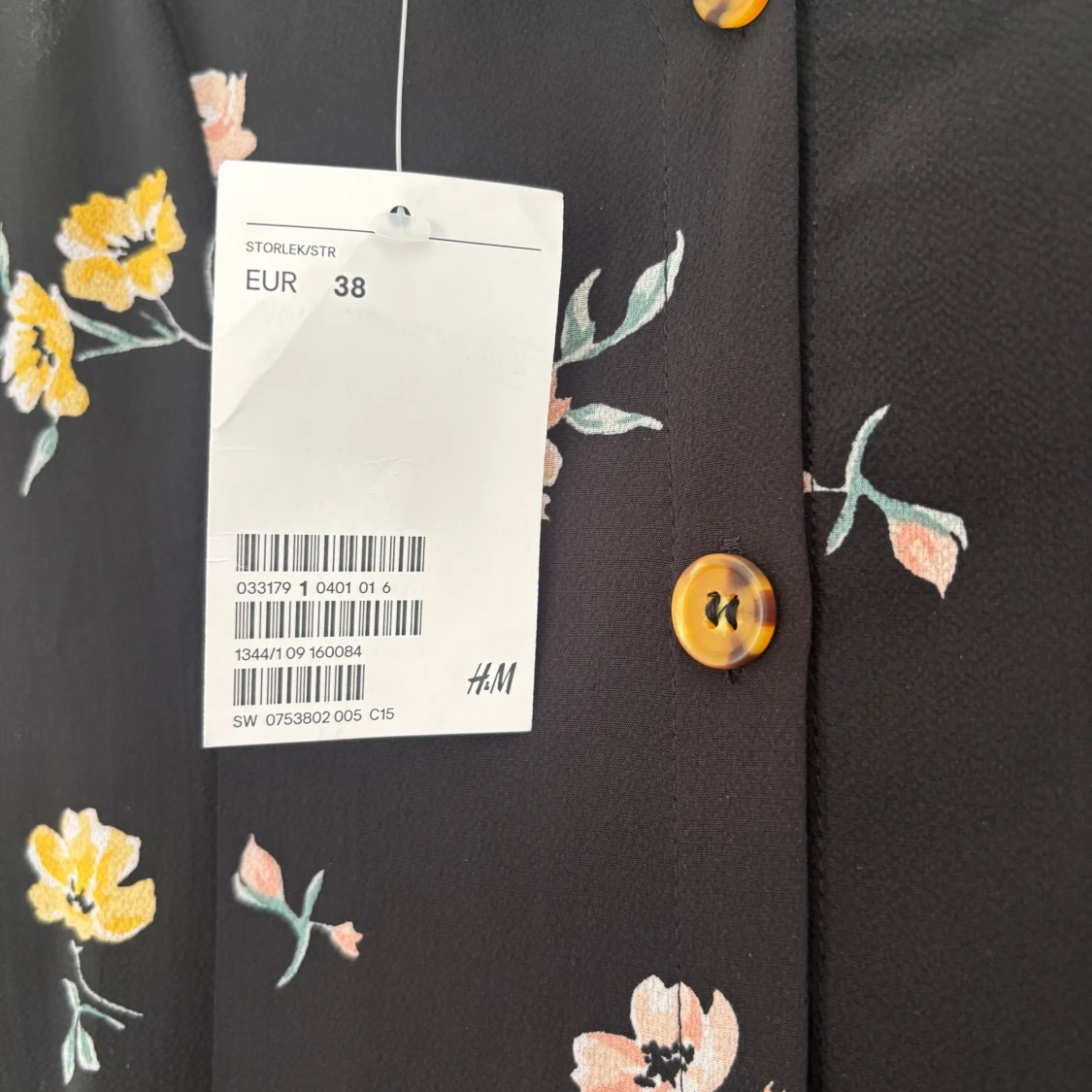 Svart blommig långklänning H&M - 2