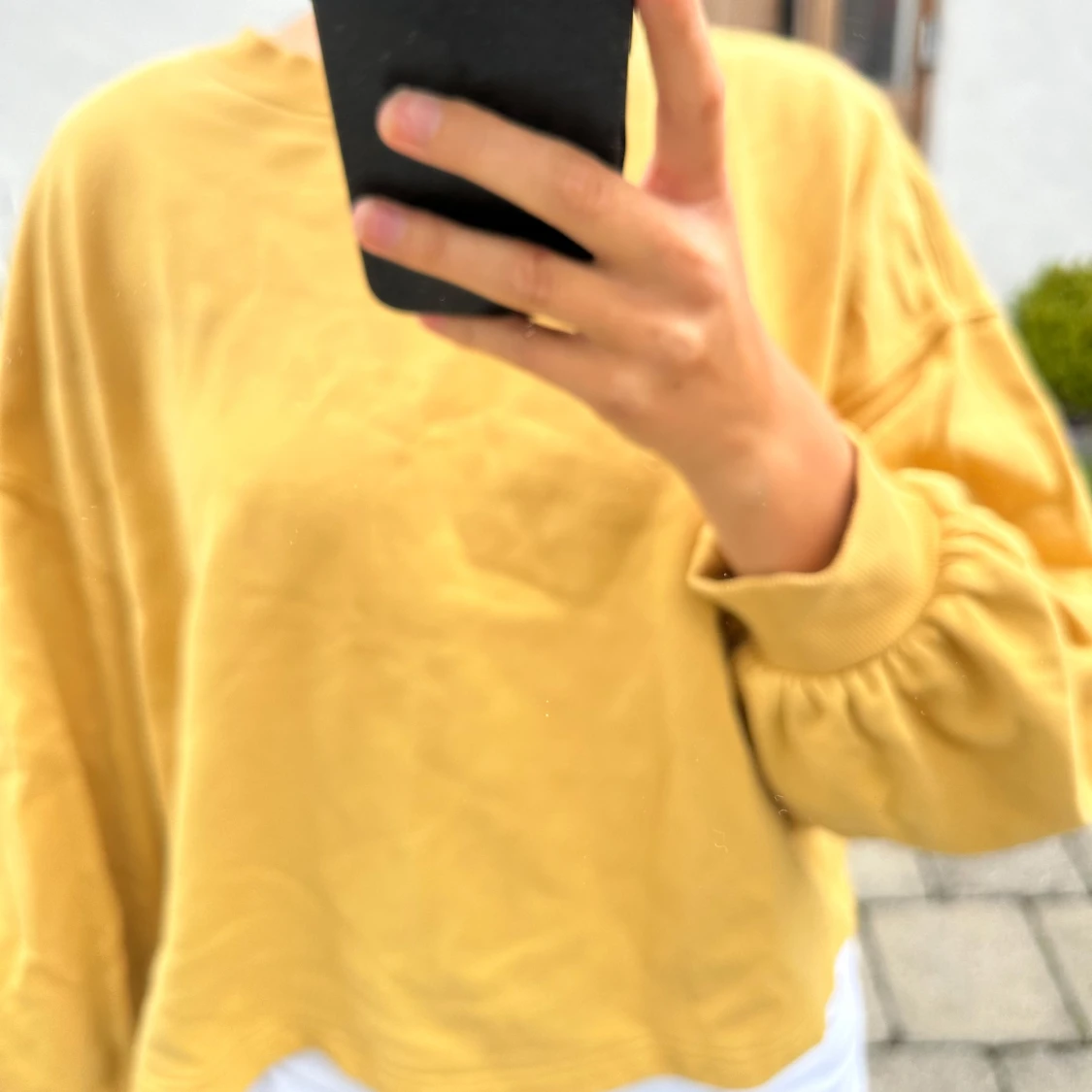 Gul oversized sweatshirt med ballongärm - 3