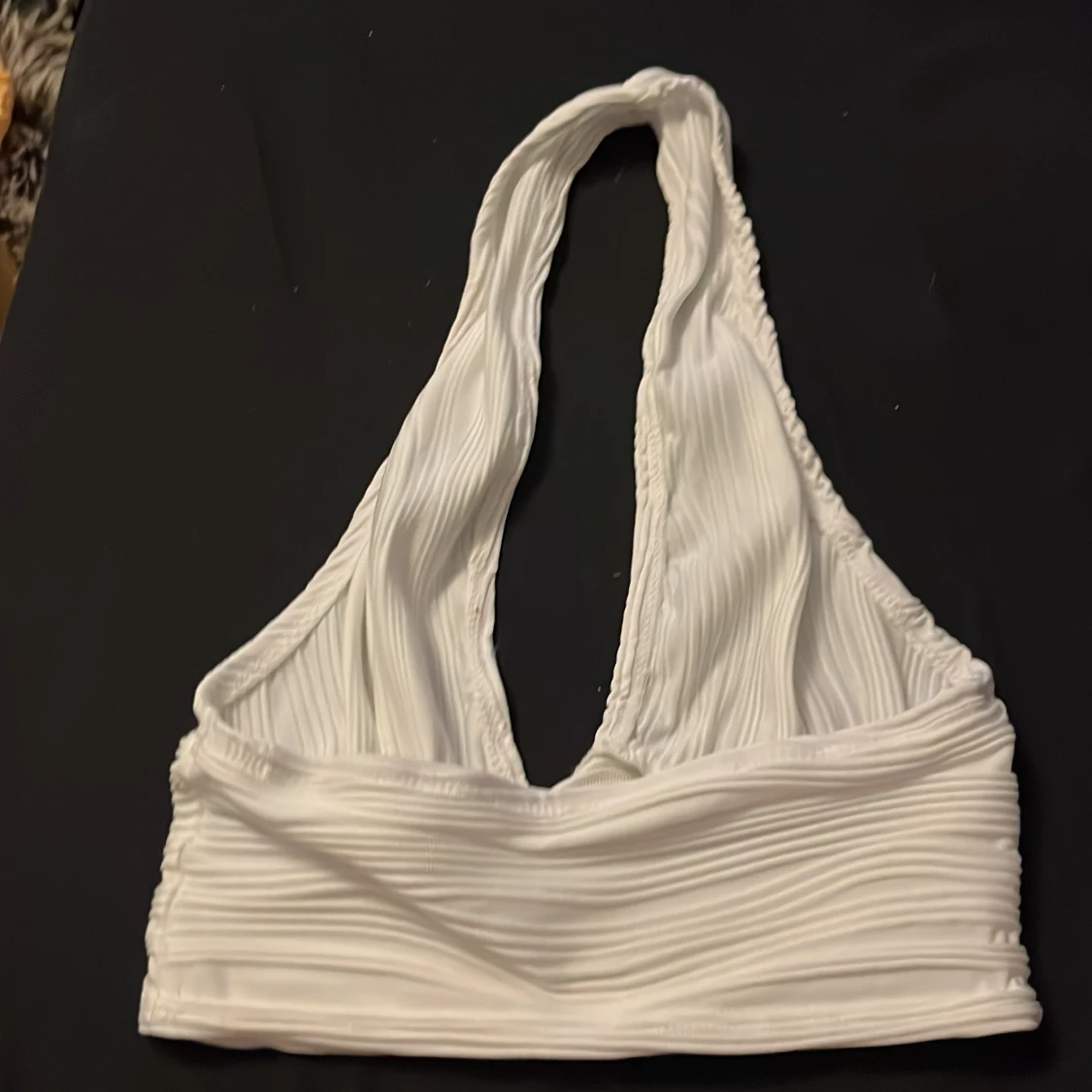 Vit ribbad halterneck topp Shein XS - 1