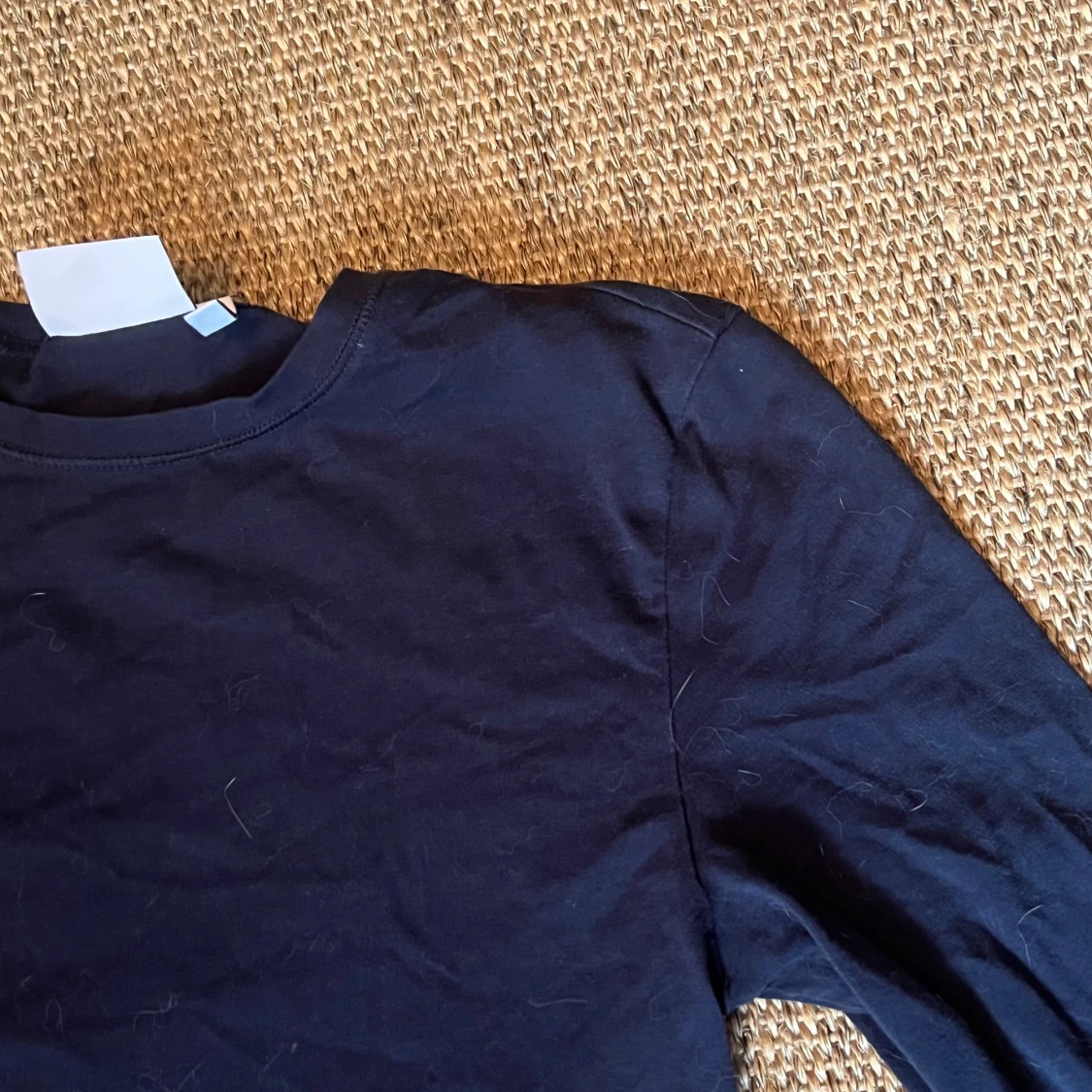 Mörkblå långärmad bomullströja - 1