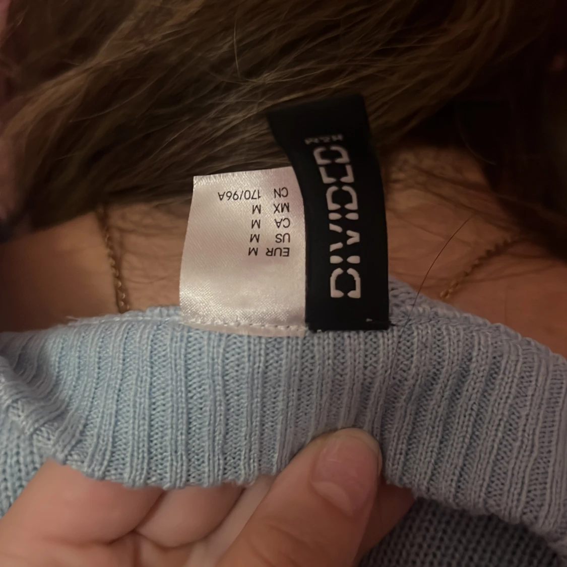 Ljusblå rutig croppad stickad väst - 4