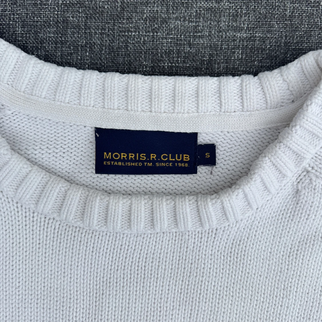 Vit stickad tröja Morris  - 4