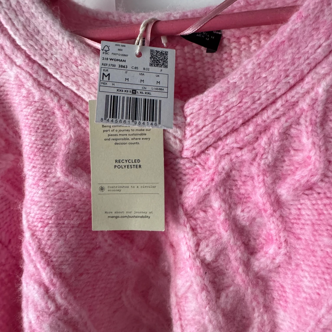 Rosa croppad stickad tröja MNG - 2