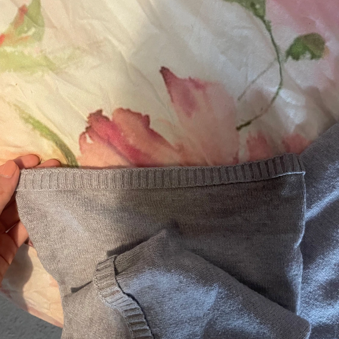 Grå stickade mjukisbyxor S - 1