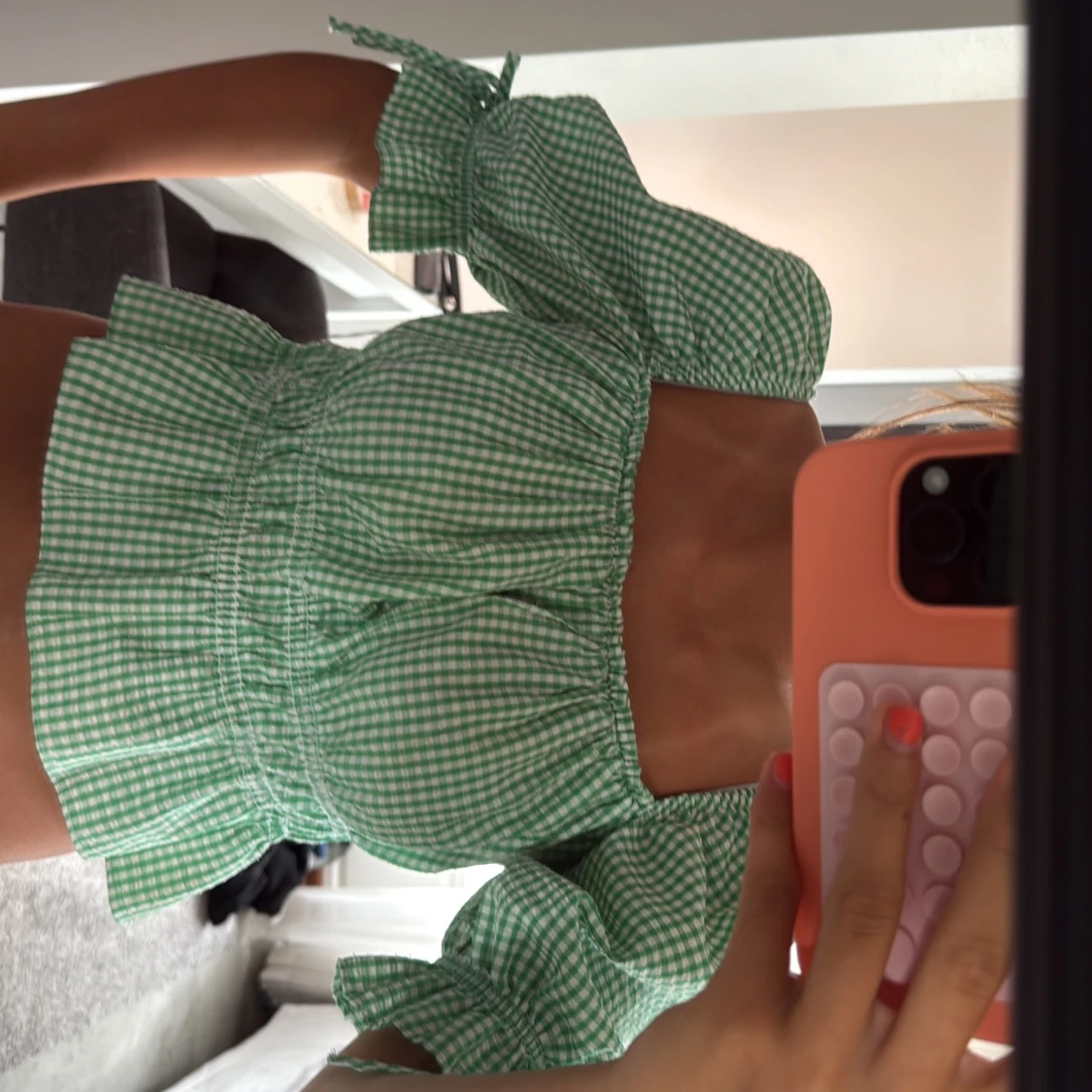 Grön rutig blus från Divided H&M - 2