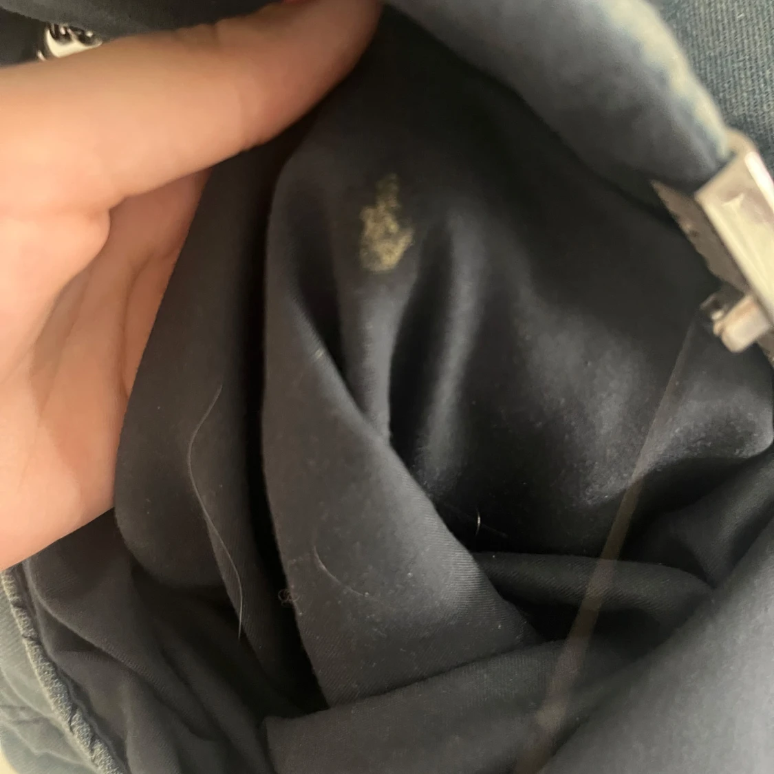 Quiltad jeans axelväska med kedja - 3