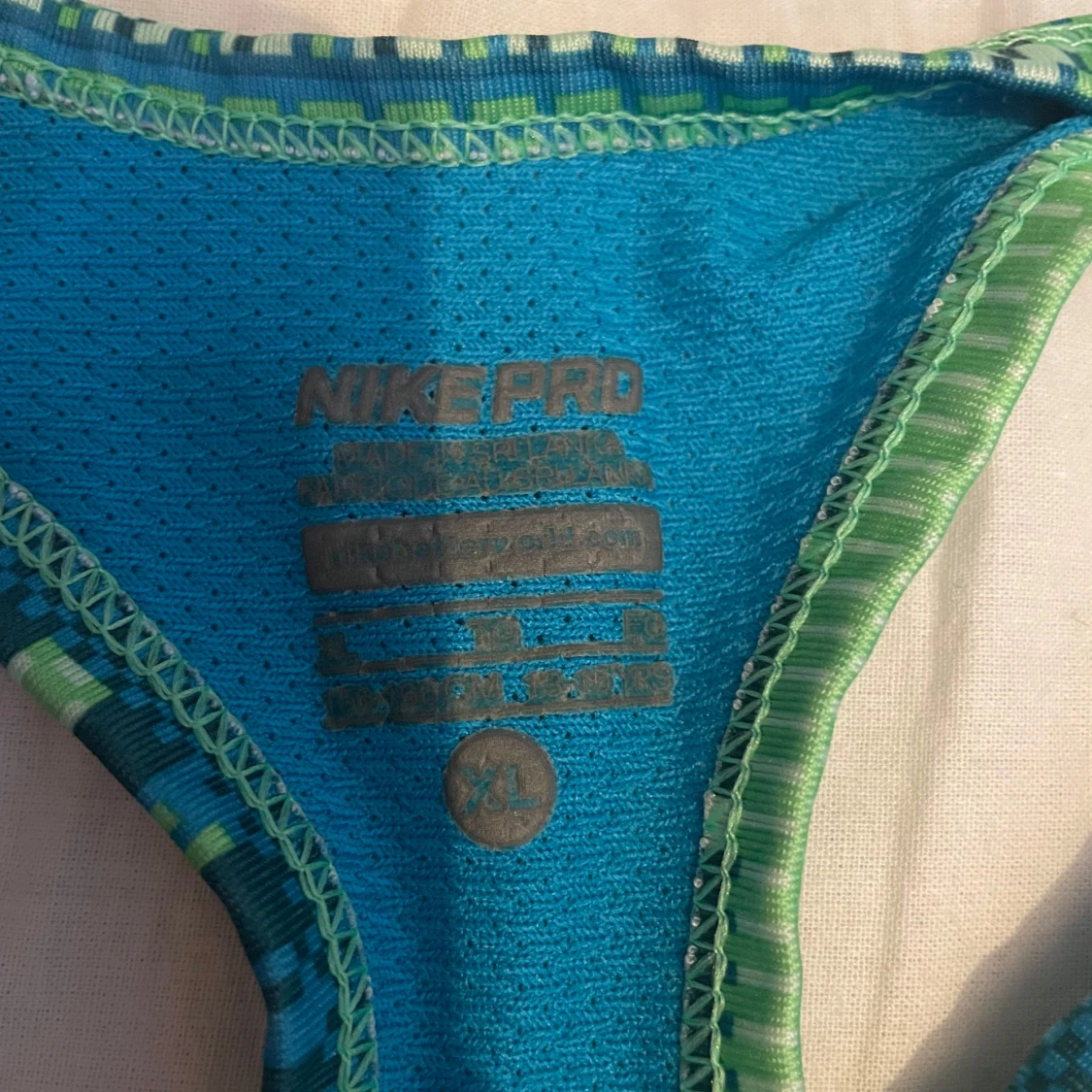 Nike Pro sport-bh blå/grön XL - 2