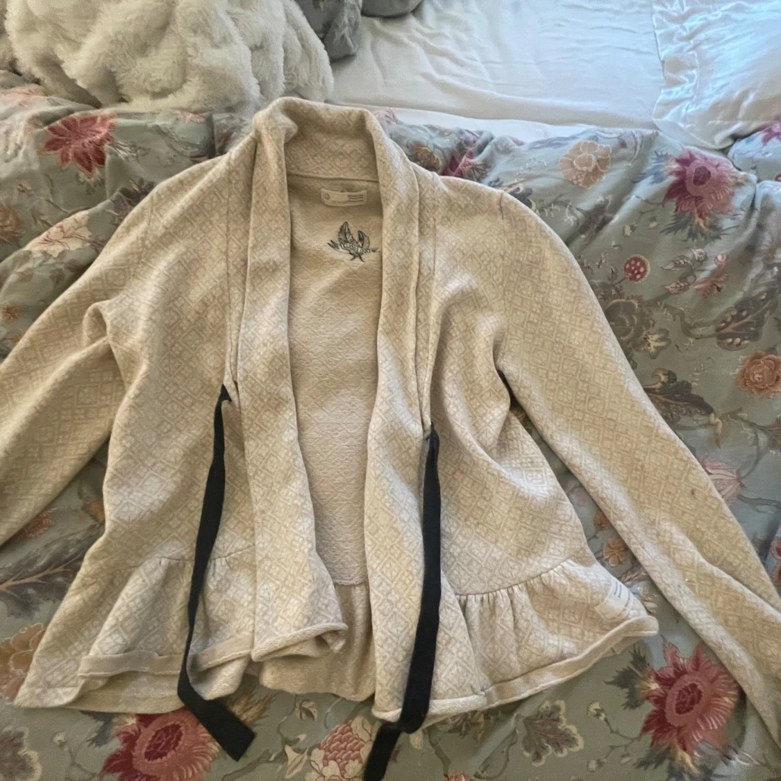 Odd Molly beige kofta med rosett - 3