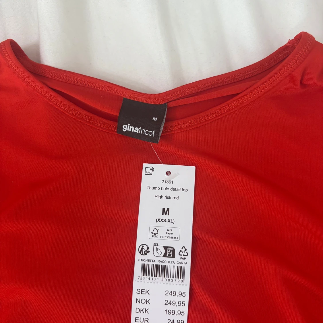 Röd långärmad topp från Gina Tricot - 2