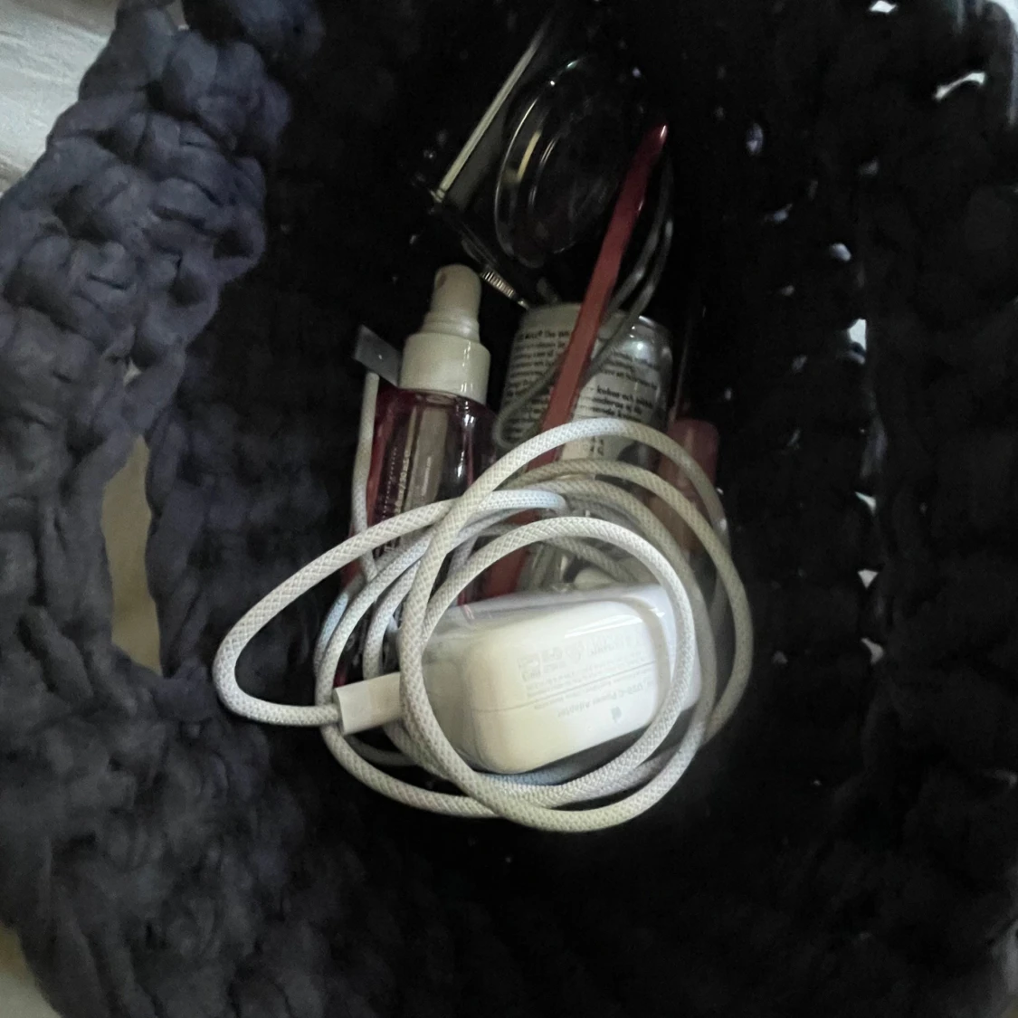 Virkad väska mörkblå - 3