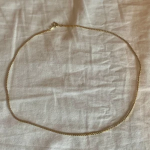 Guldhalsband - Säljer ett tunt och stilrent halsband i guldfärg. Perfekt att bära som det är eller att kombinera med andra smycken. Kan skickas för 18 kr 💕