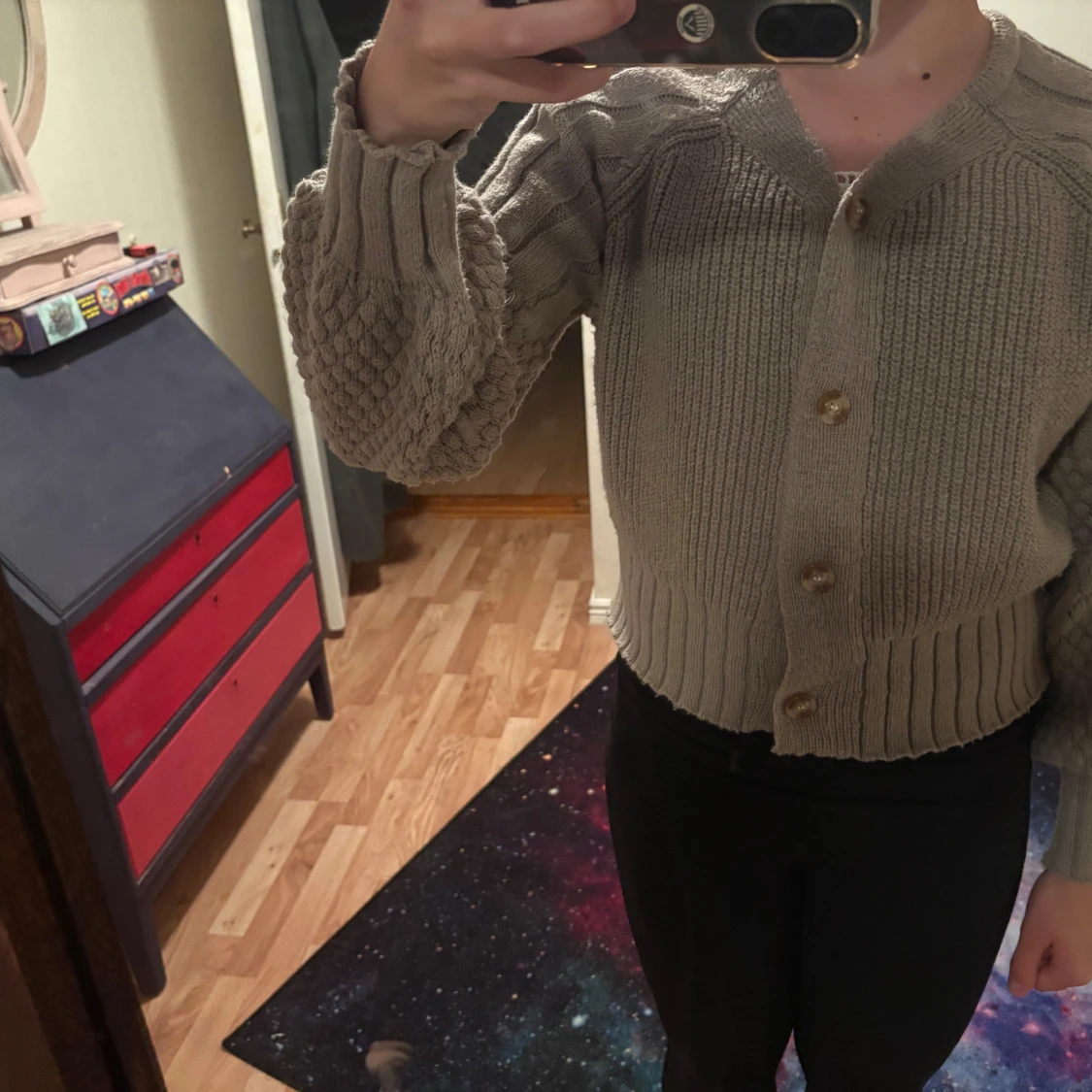 Beige stickad kofta från SHEIN