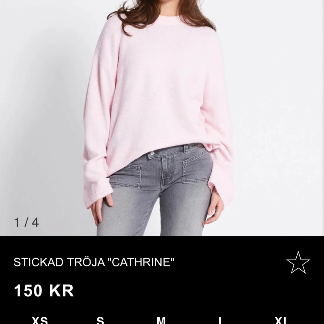 Ljusrosa stickad tröja - 1