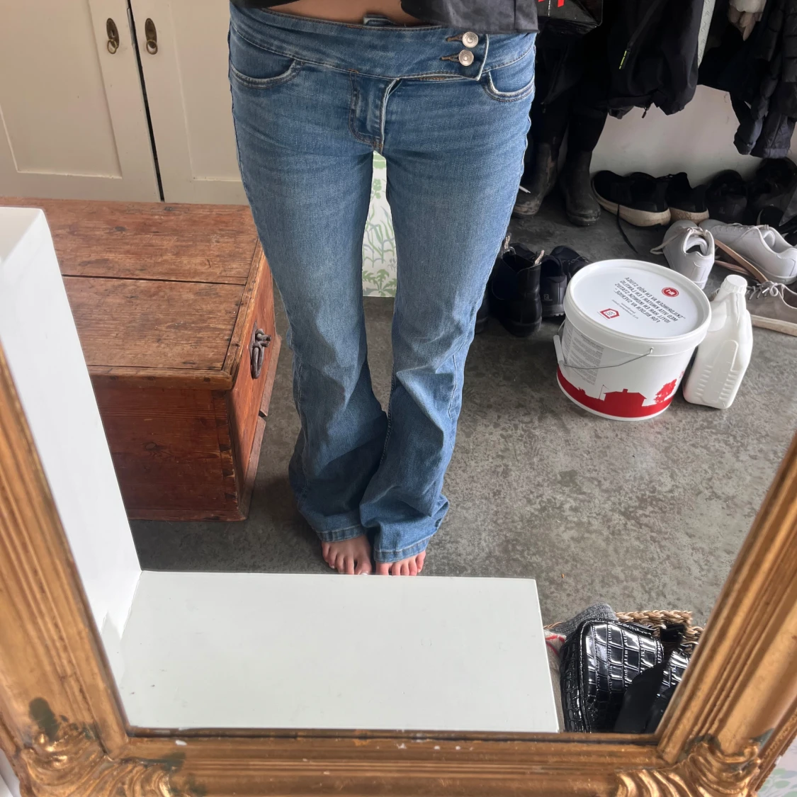 Lågmidjade bootcut jeans  - 1