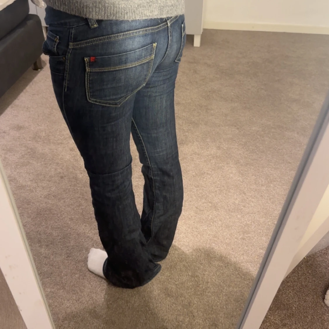 Blå bootcut jeans - 1