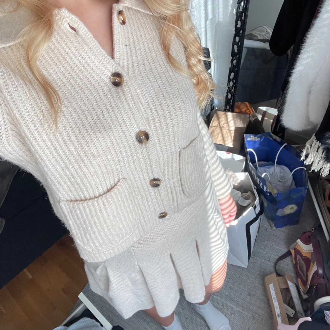 Stickat Set Kofta/kjol - 2