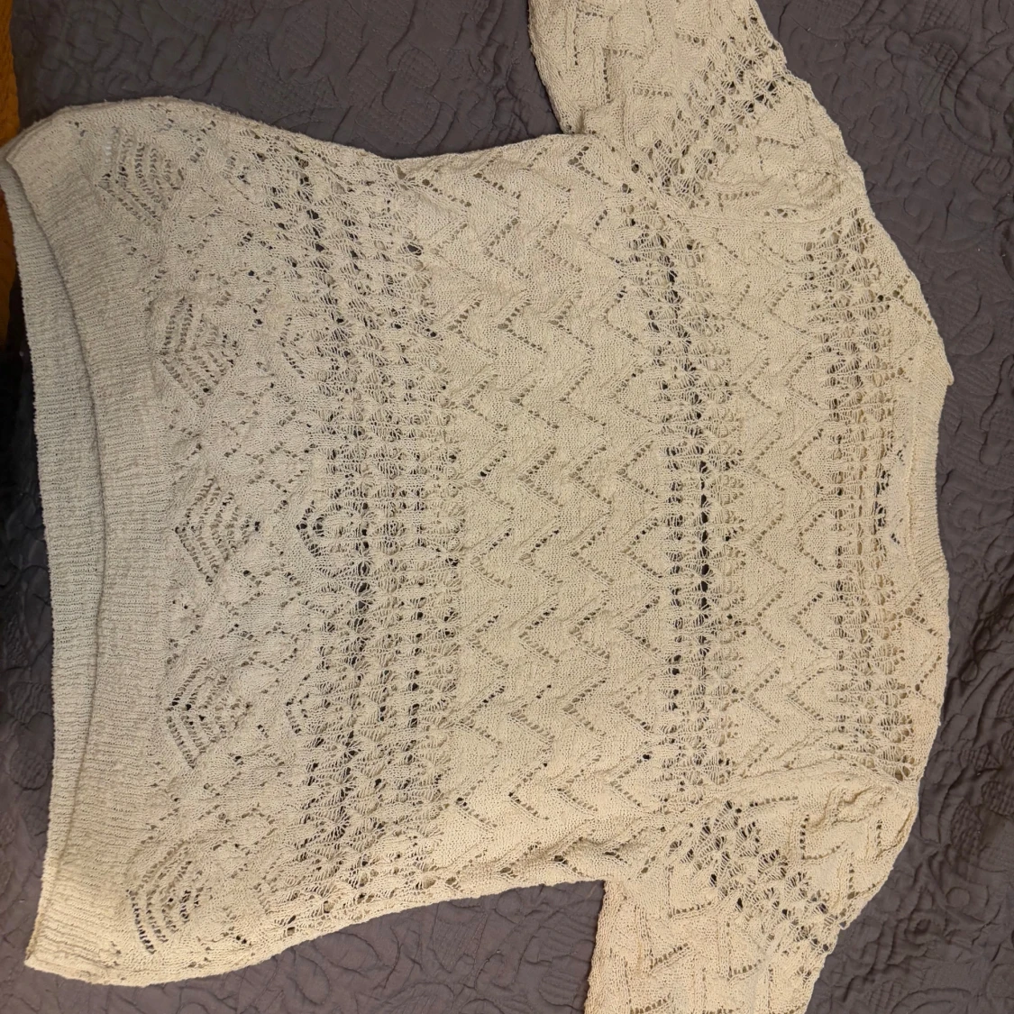 Vit stickad topp från Zara - 4