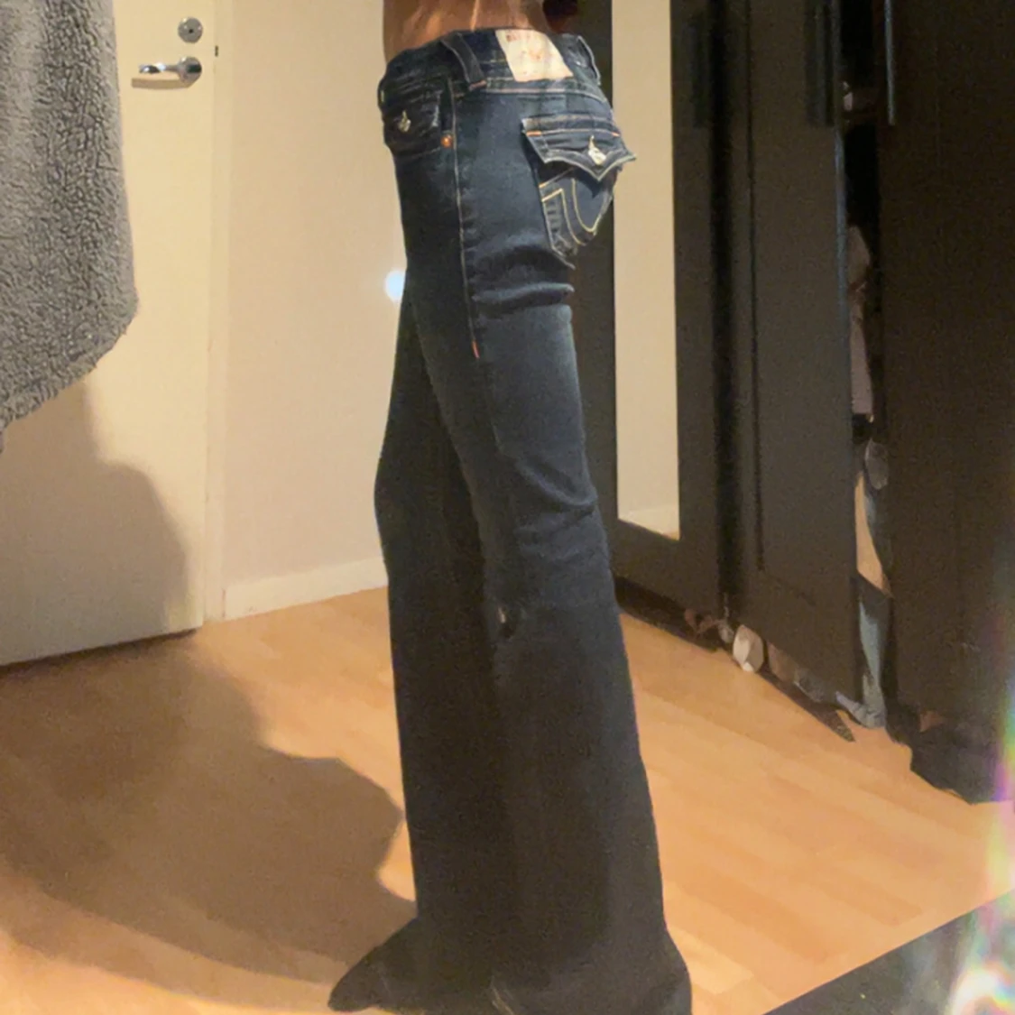 Mörkblå bootcut jeans - 2