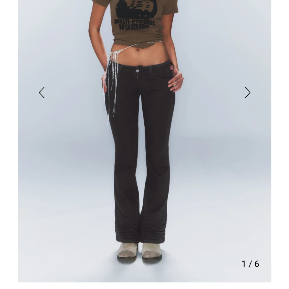 Svarta low waist bootcut jeans - 2