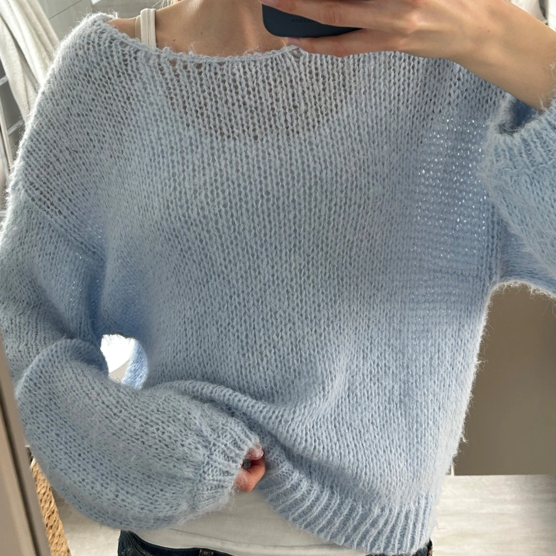 Ljusblå stickad tröja från Vila - 1