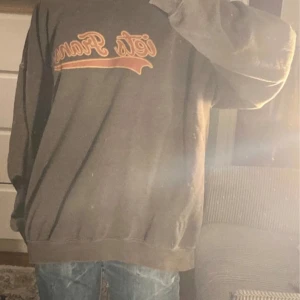 Lets Frans sweater  - Säljer en brun oversized sweatshirt med ett coolt tryck på framsidan. Tröjan har långa ärmar och en avslappnad passform, perfekt för en chill dag. Passar bra till jeans eller leggings.