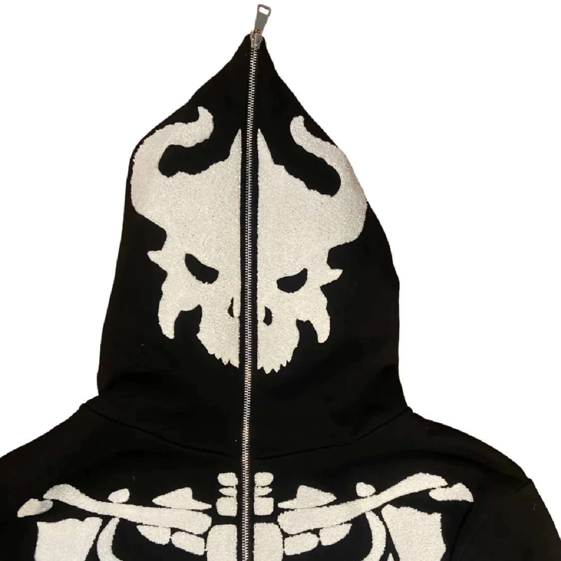 Svart hoodie med skelettmönster - 1