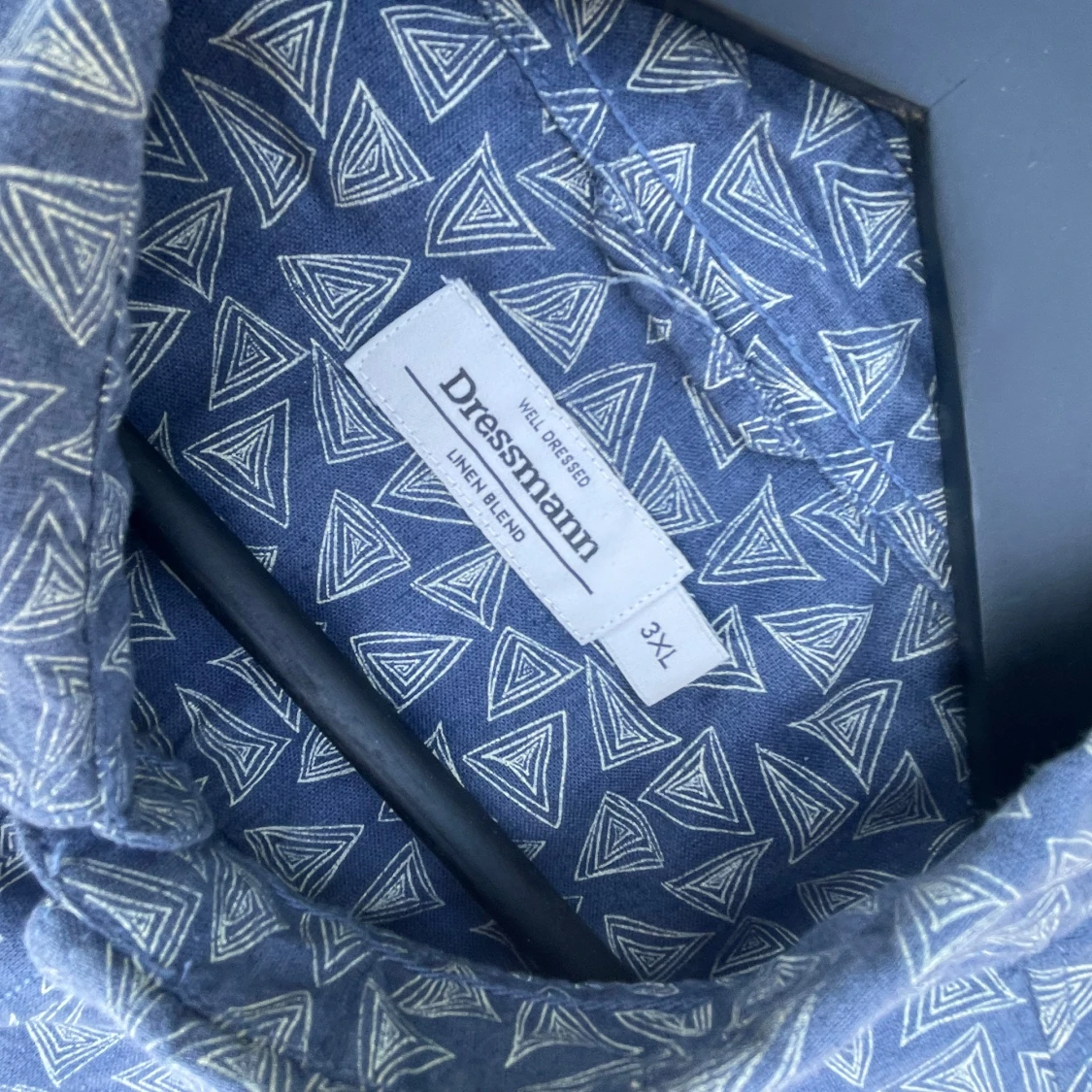 Blå mönstrad skjorta Dressmann 3XL - 2