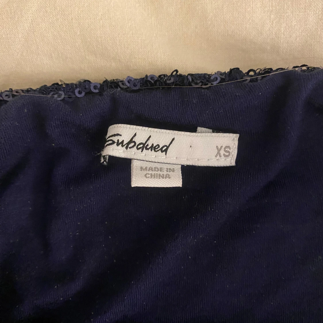 Mörkblå paljett-tubtopp - 4