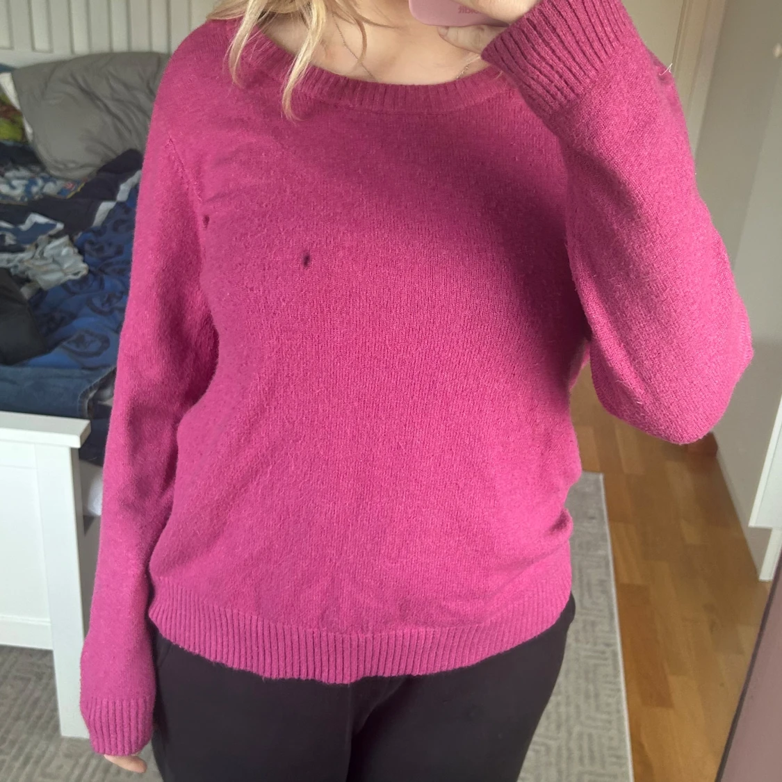 Rosa stickad tröja - 1