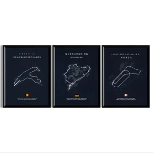 3 Canvas - Säljer tre snygga Canvas med  racingbanorna, Monza, Silverstone och Monaco . Perfekt för er som gillar formula 1 och som dekoration till kontor eller rum. Storlek 40x60