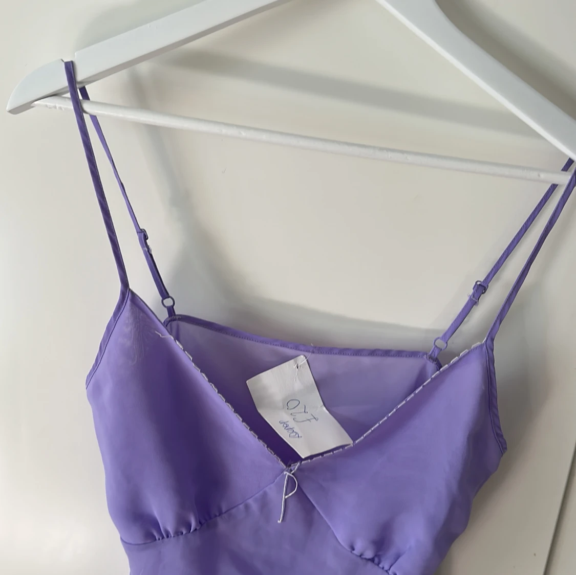 Ljuslila axelbandslös klänning slip dress vintage - 4