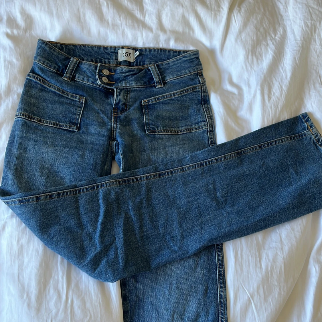 Blå bootcut jeans från 157 - 1