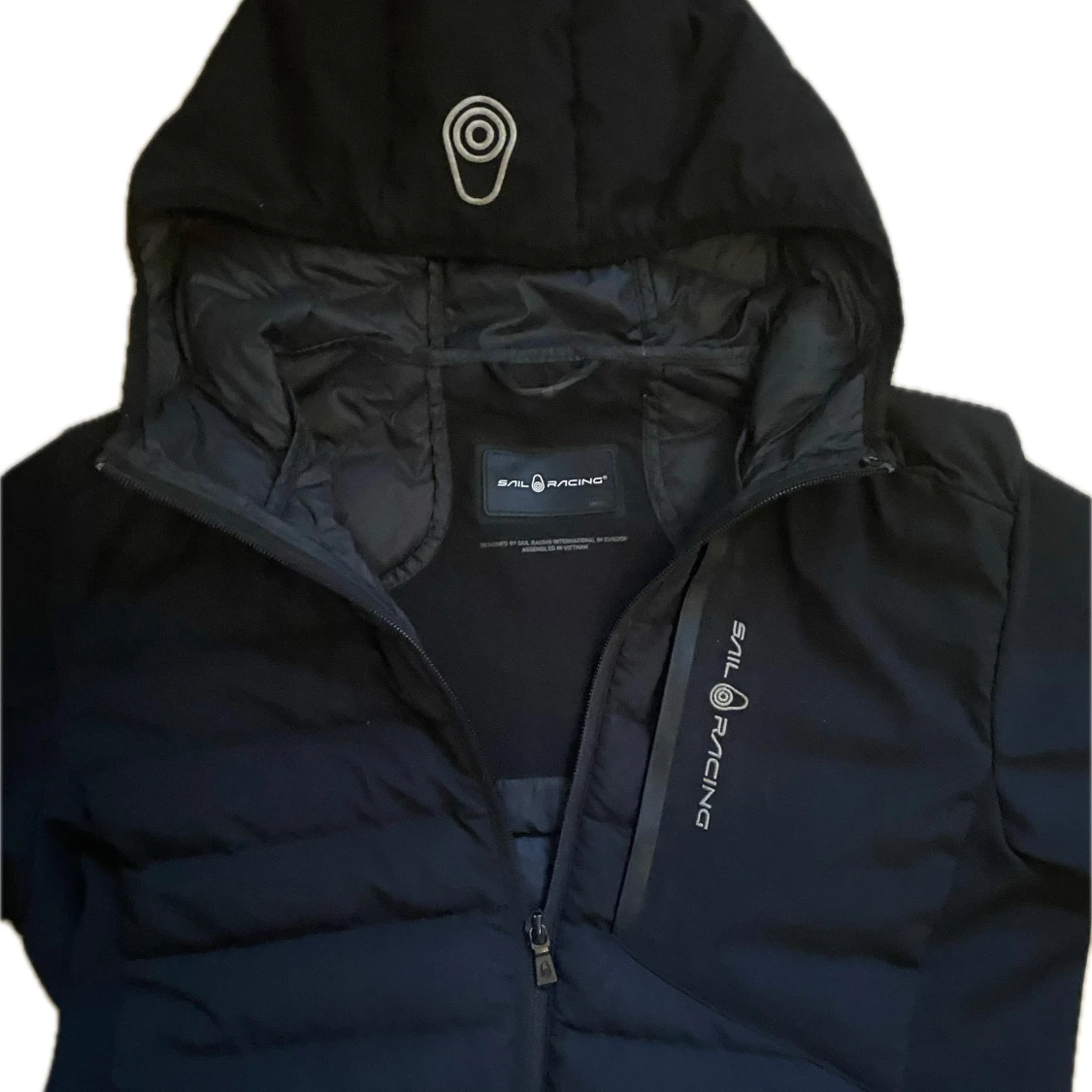 Svart Sail Racing pufferjacka med huva - 1