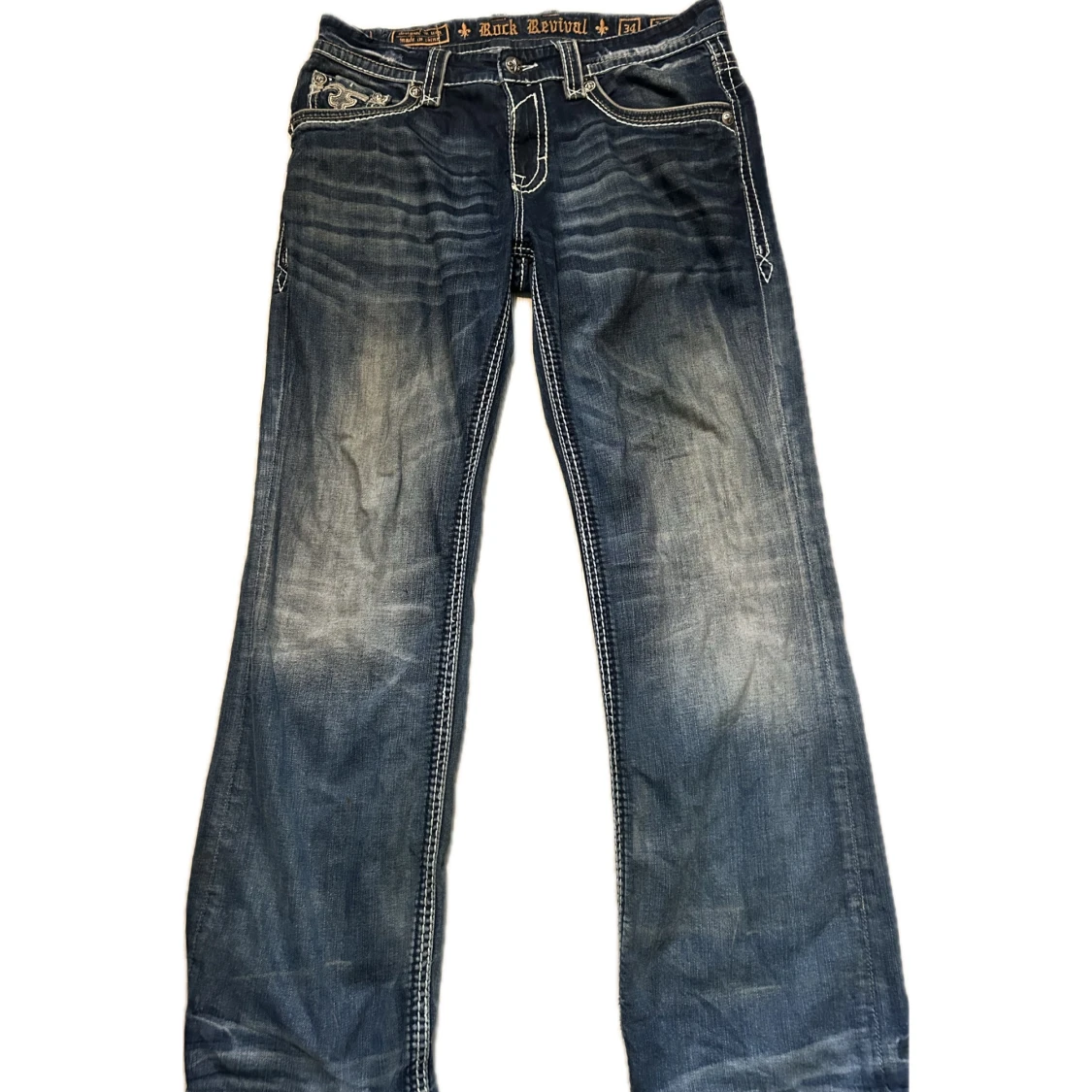 Rock Revival blue baggy bootcut jeans