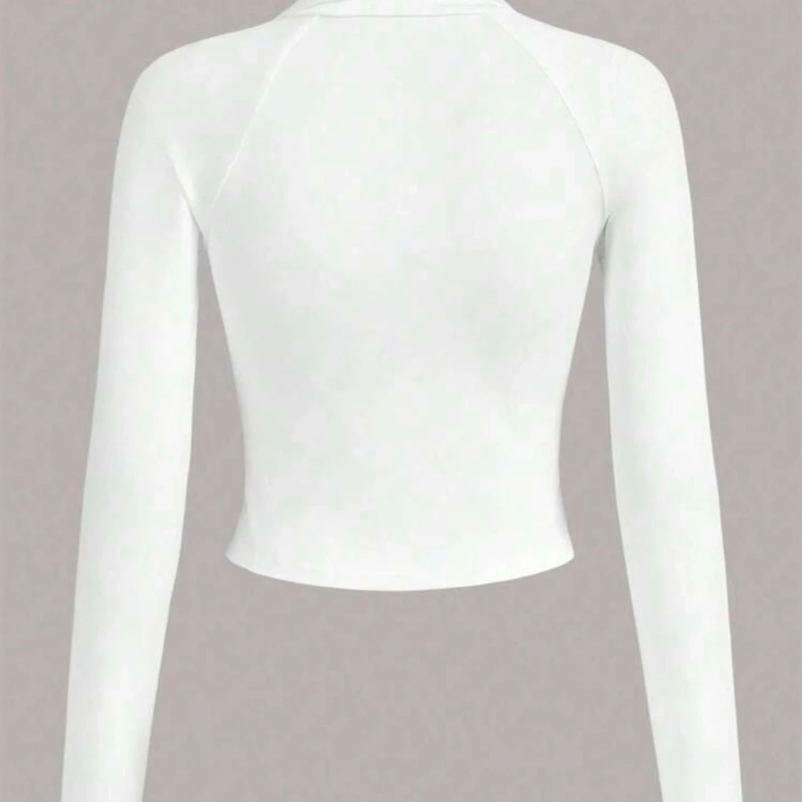 Vit och svart croppad ziptröja - 1